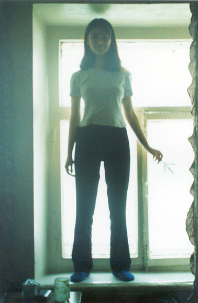 at the window